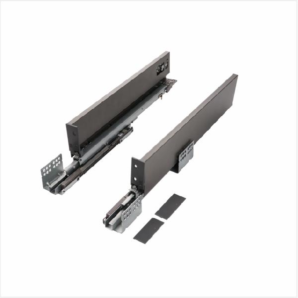 Slim T-box комплект внутреннего ящика 450мм, цвет темно-серый, боковины h90мм, направляющие плавного закрывания, для ДСП 16мм